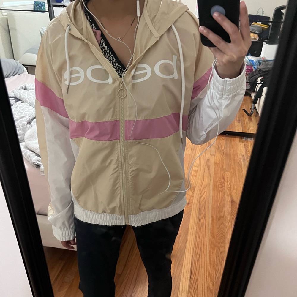 NWT Bebe color block rain jacket size M